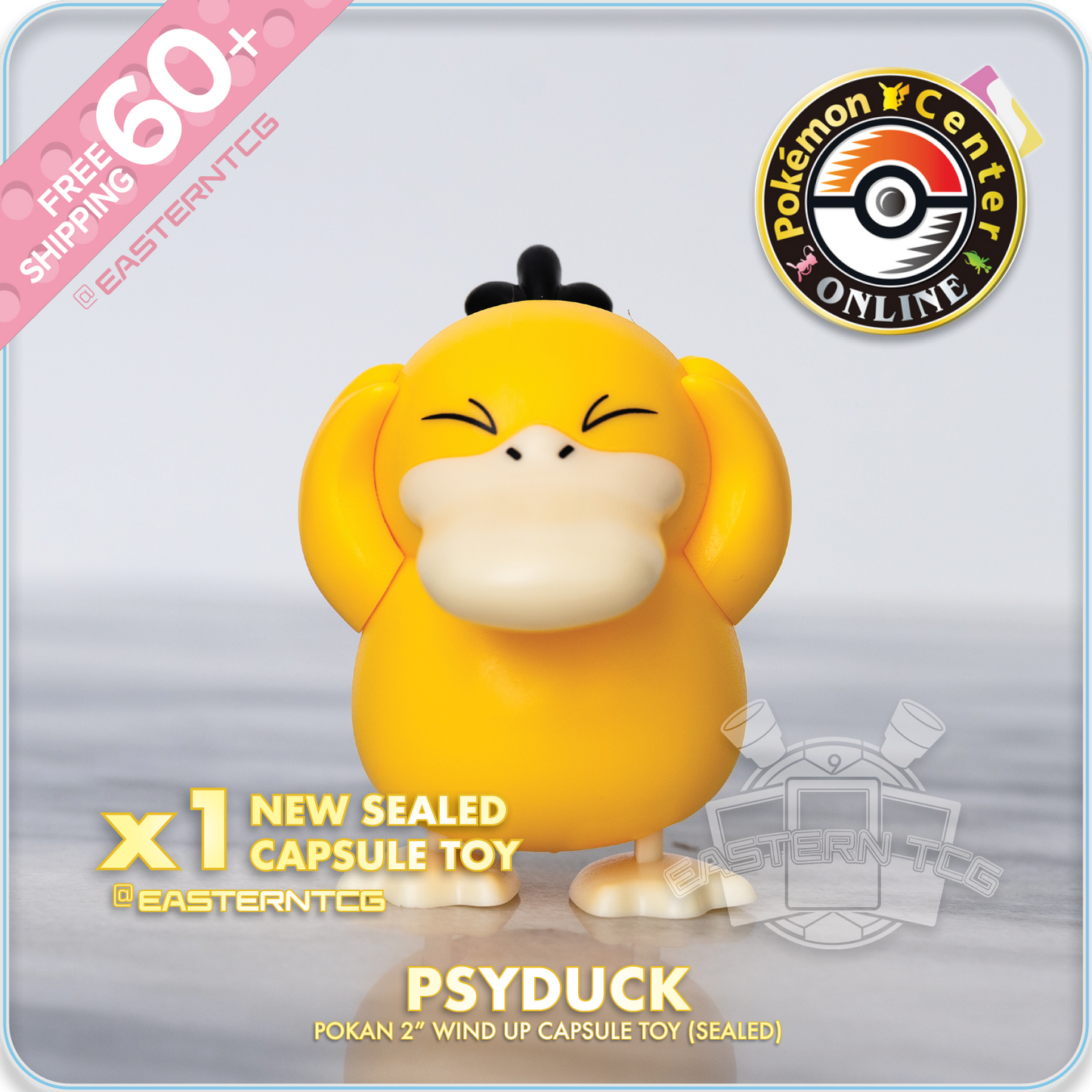 Worry Psyduck – 2" Wind Up Pokemon Capsule Toy